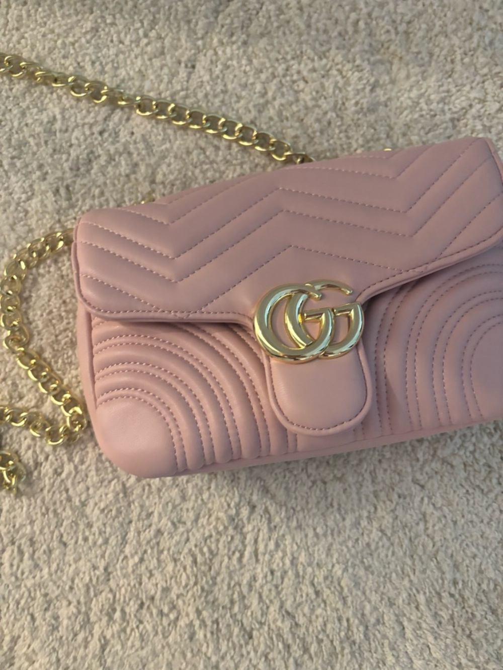 Blush Pink GG Matelassé Chain Crossbody - Picture 3 of 8